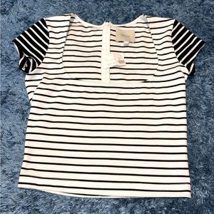 Wren Striped square neck cropped tee size medium